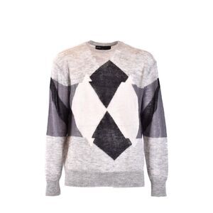 Neil Barrett Diamond Pattern Longsleeve Sweater Men grey Sweaters & Knitwear